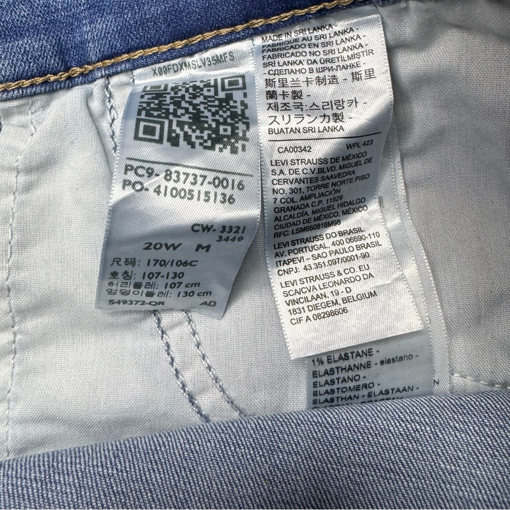NWT Levis 724 High Rise Slim Straight Plus Size Jeans Womens 20w M - Picture 8 of 12